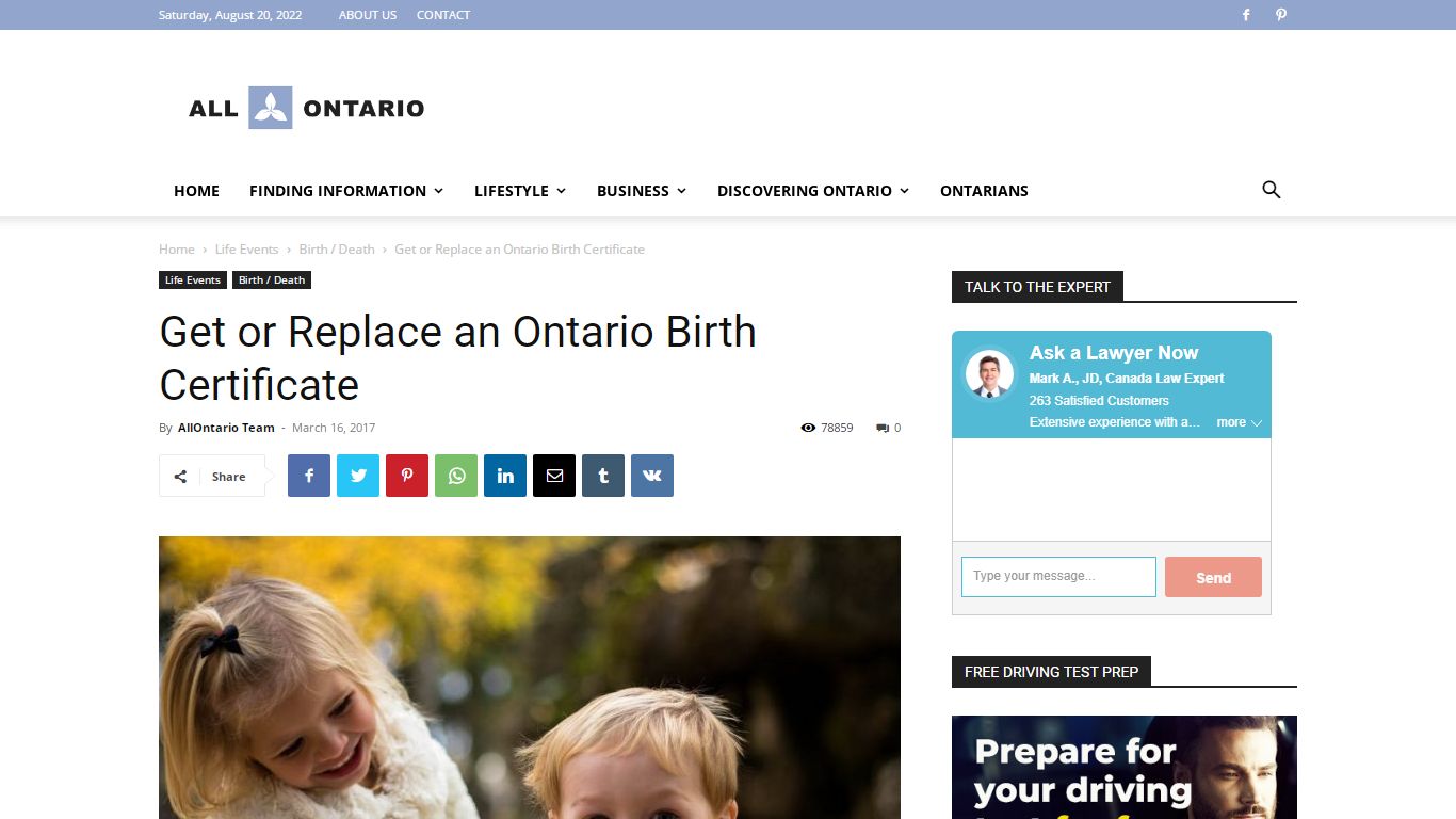 Get or Replace an Ontario Birth Certificate - AllOntario